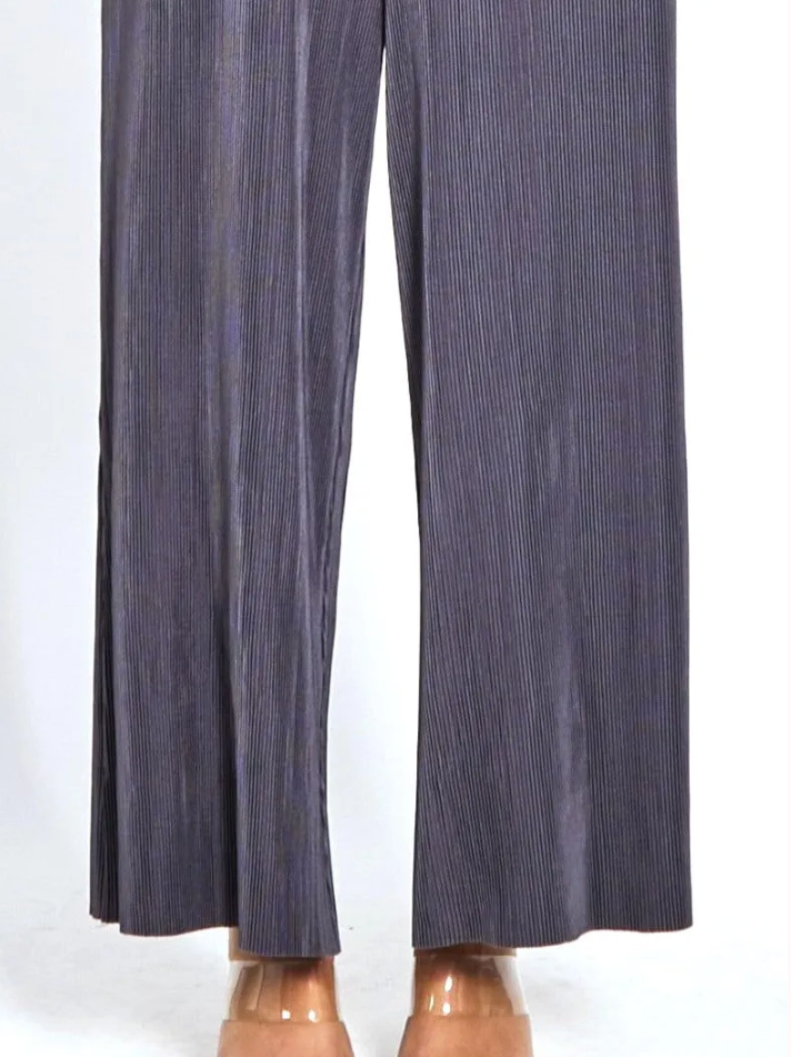 Crinkle Evening Pants - Steele Grey