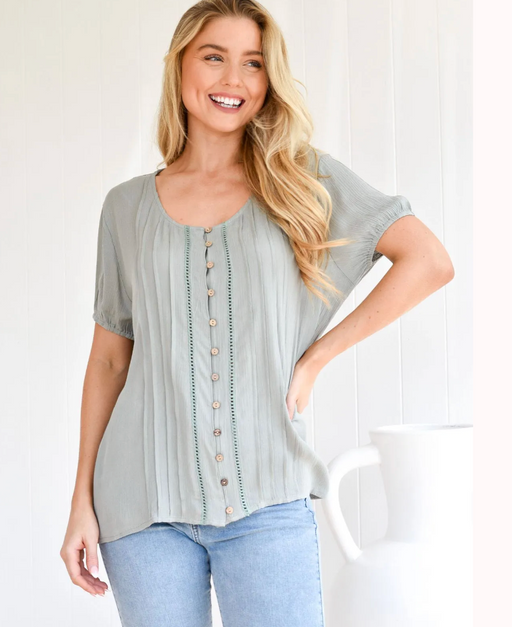 Button down Top - Sage Green