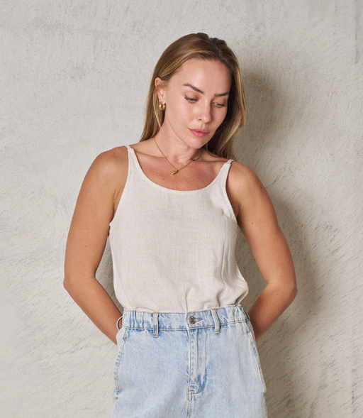 Linen Cami Top - Natural