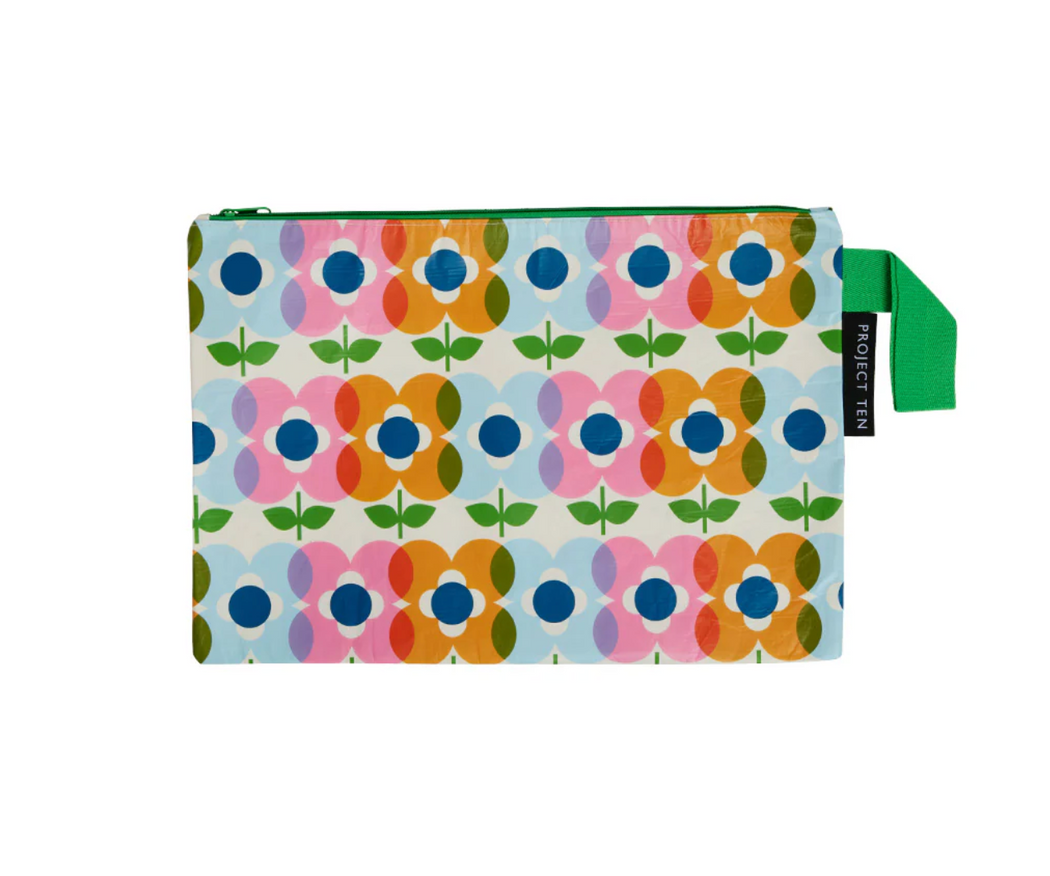 Project Ten Large Zip Pouch - Violet Floral