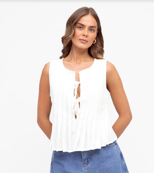 Pleated Crop Top - Ivory