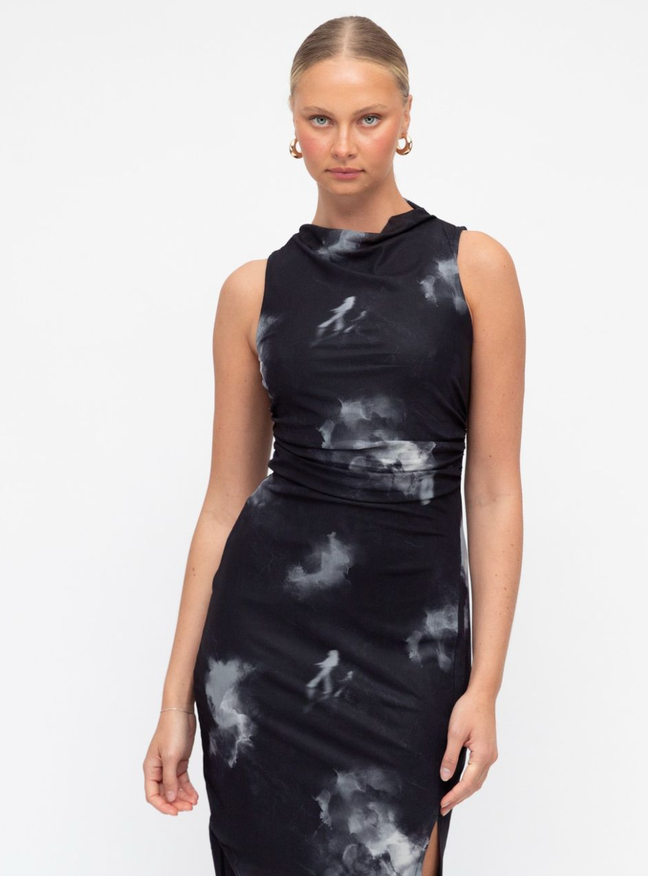 Mesh Dress - Dark Navy Marble