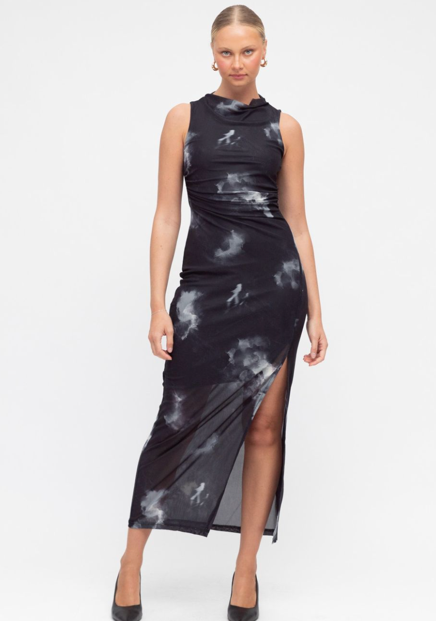 Mesh Dress - Dark Navy Marble