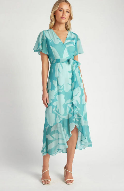 Flutter Wrap Dress  - Blue Floral