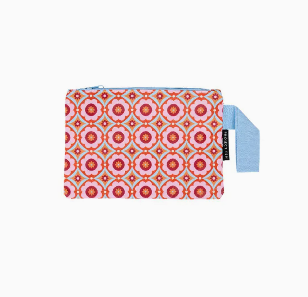 Project Ten Small Zip Pouch - Tile print