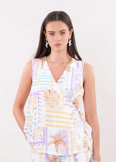 Island Vest (top only) - Purple multi