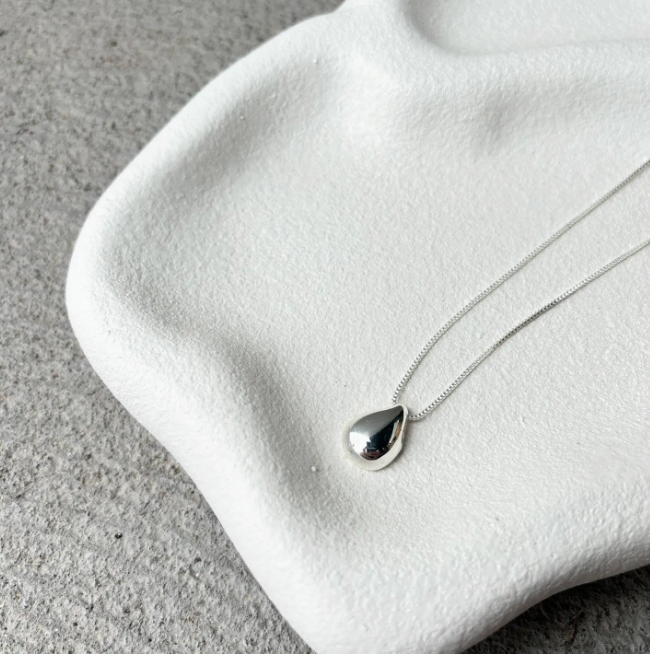 Sterling Silver Plated Droplet Necklace