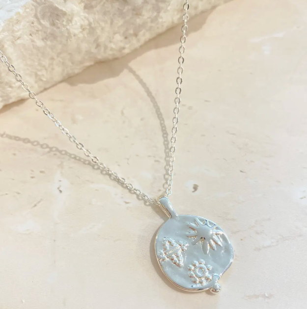 Sterling Silver Plated Coin Necklace