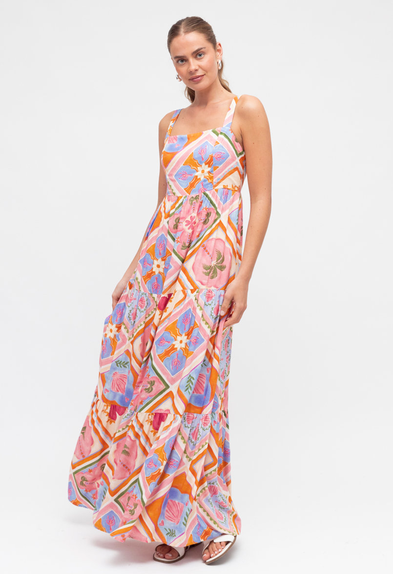 Kira Maxi Dress  - Pink multi