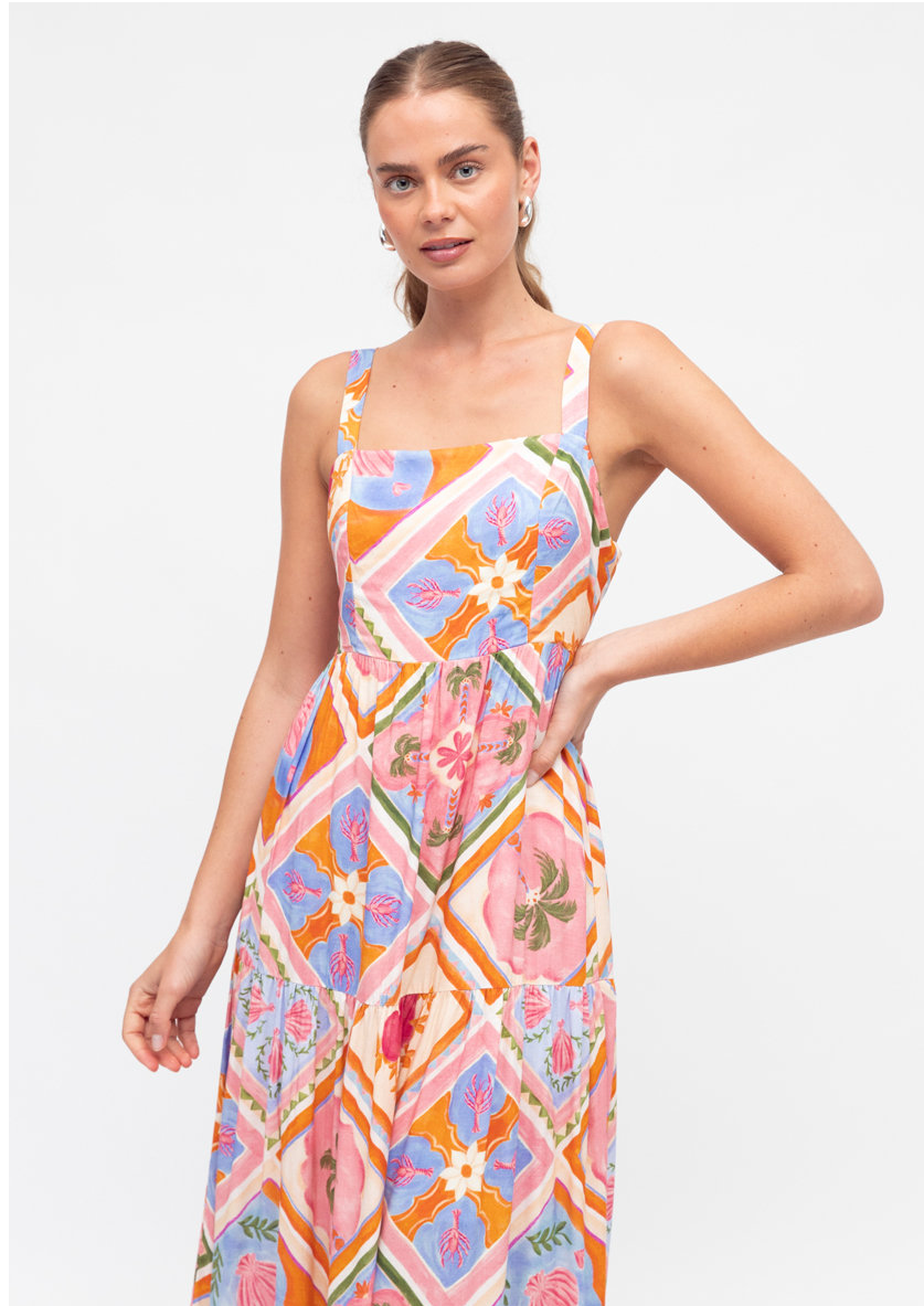 Kira Maxi Dress  - Pink multi