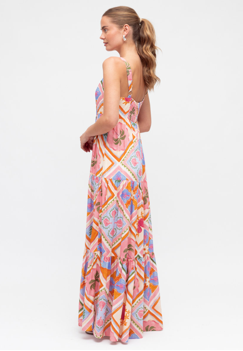 Kira Maxi Dress  - Pink multi