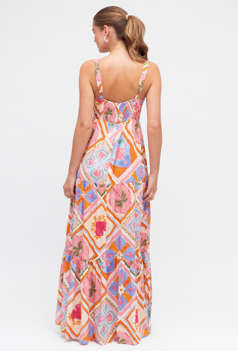 Kira Maxi Dress  - Pink multi