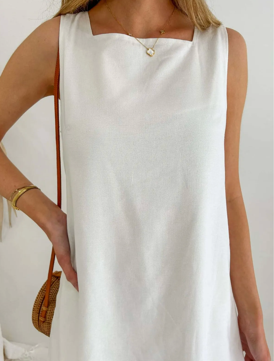 Selina Shift Dress - White