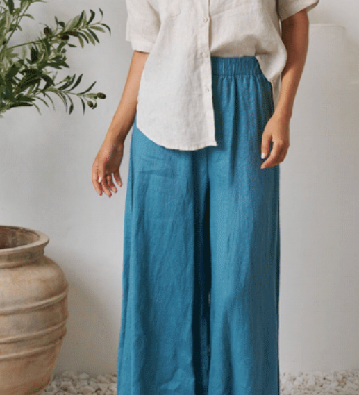 Byron Linen Pants - Teal