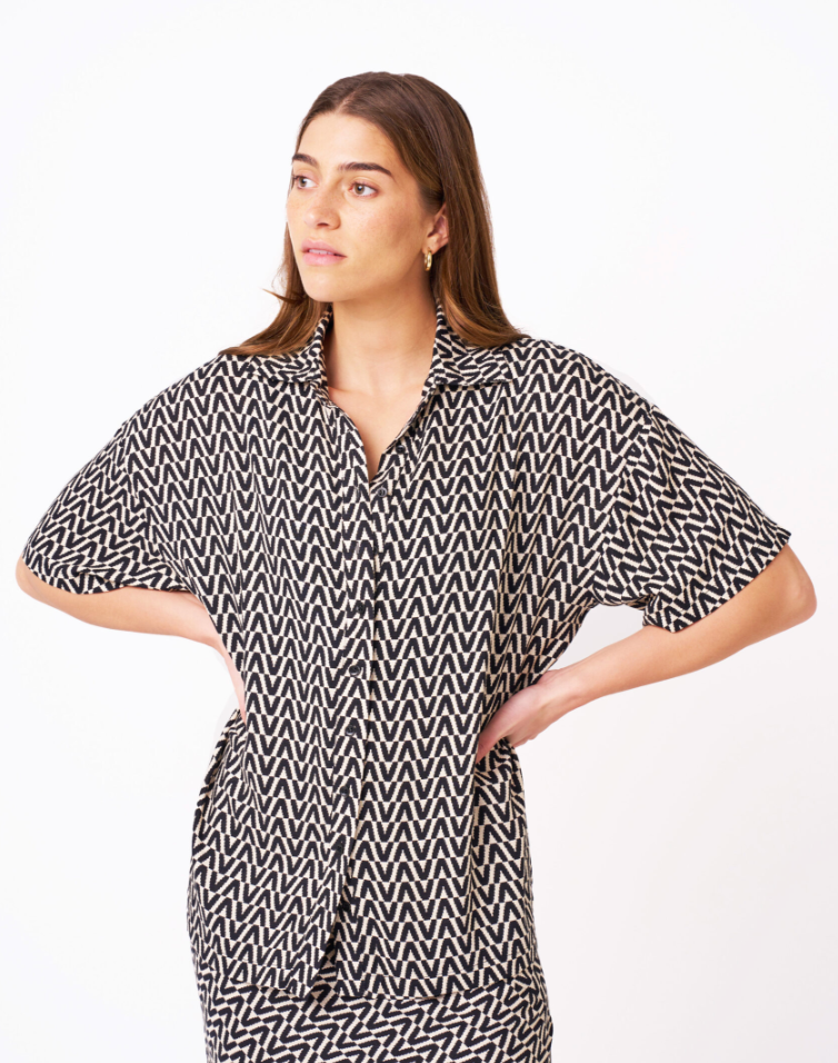 Noor Shirt - Black and Cream