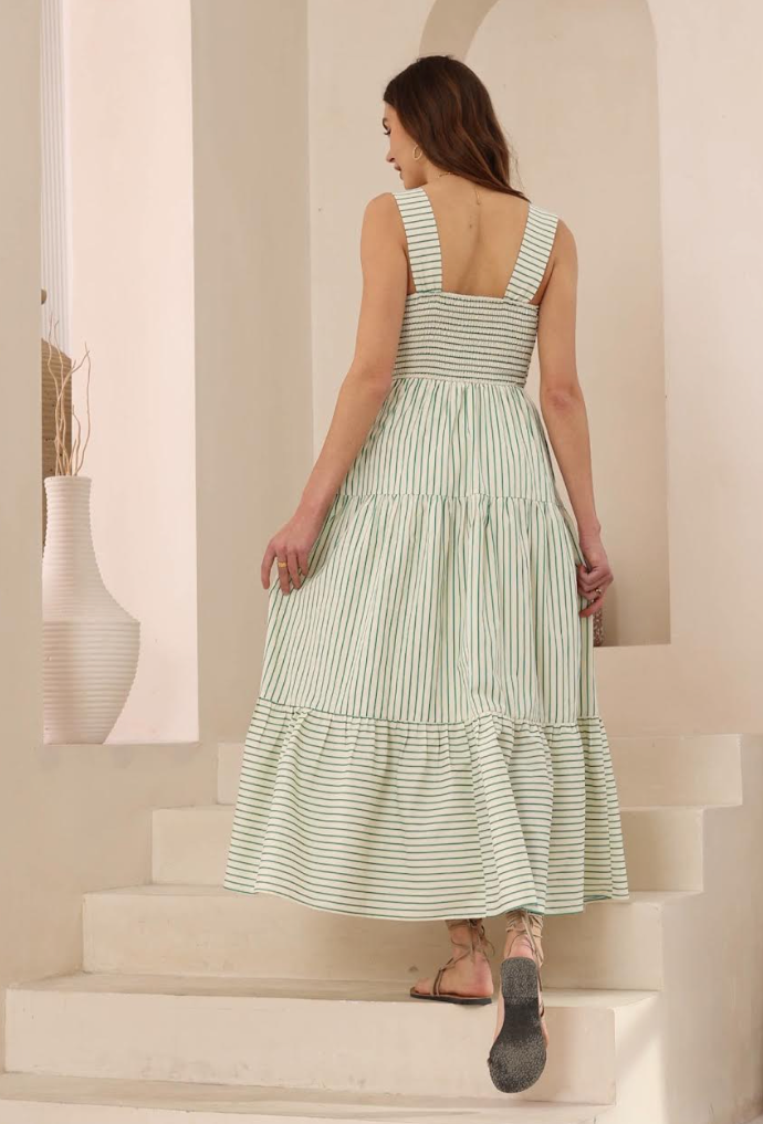 Maxi Dress - Green Stripe