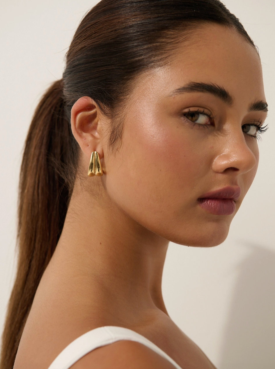 18K Gold Plated Ina stud