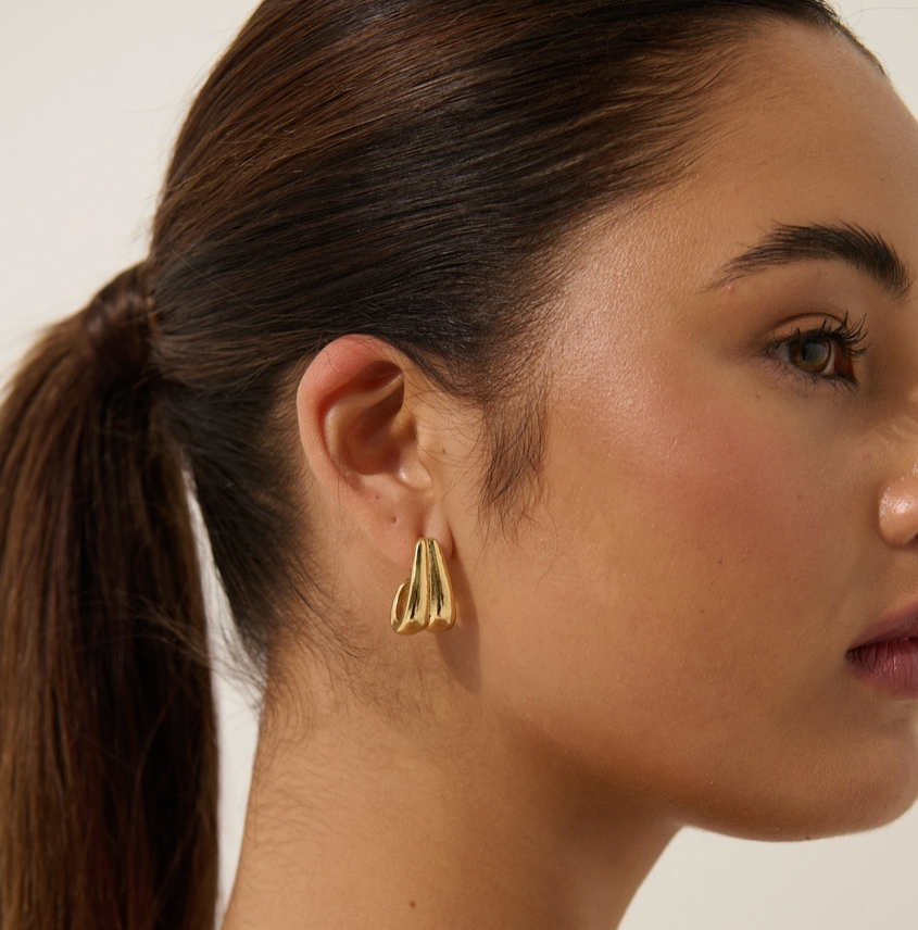 18K Gold Plated Ina stud