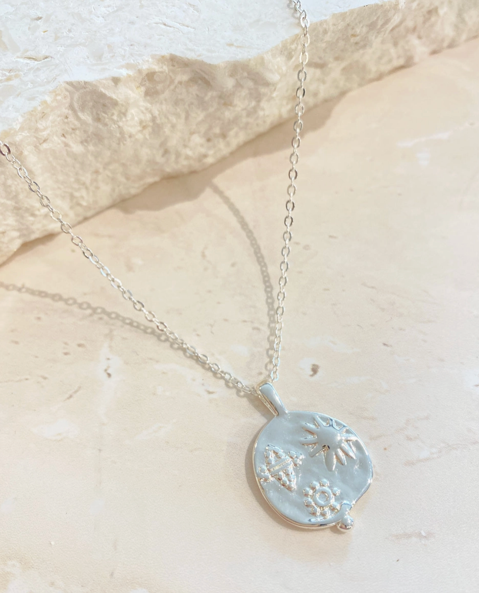 Silver plated Coin Necklace