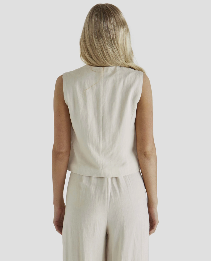 Tie front Vest Top - Bone