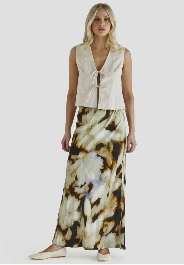 Tie front Vest Top - Bone