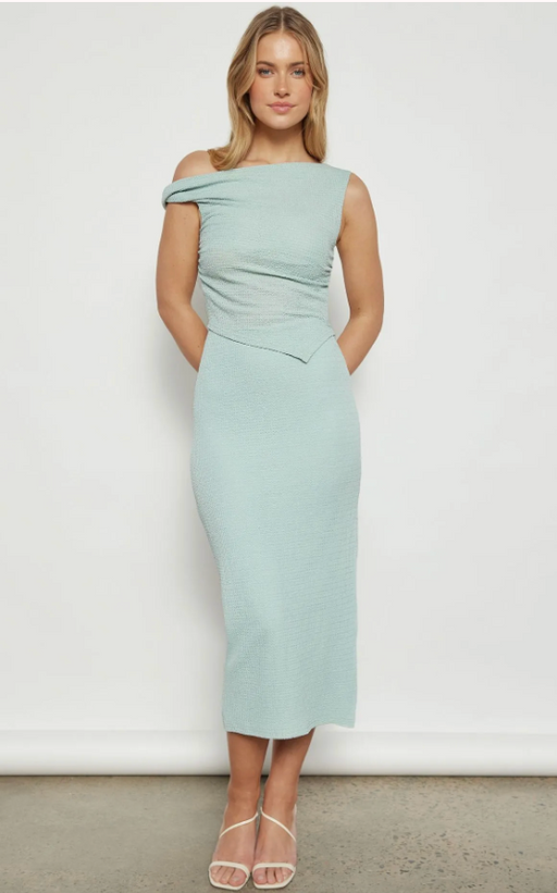 Textured Top and Skirt Set - Duck egg