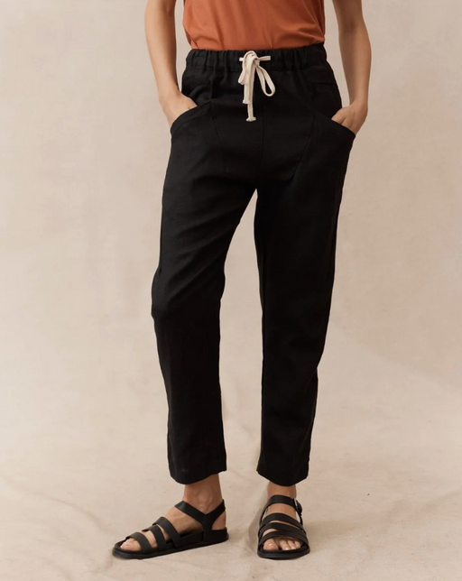 Little Lies Luxe Linen Jogger Pants - Black