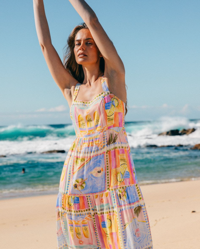 Melrose Maxi Dress  - Multi print