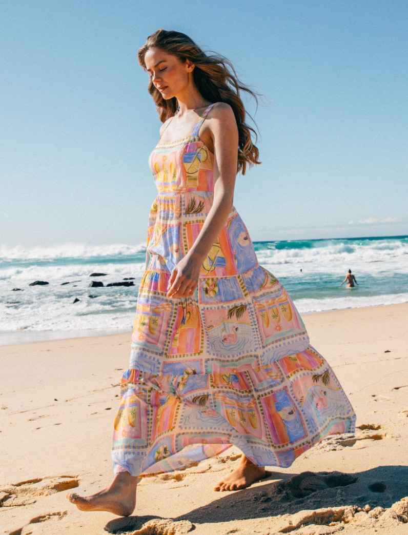 Melrose Maxi Dress  - Multi print