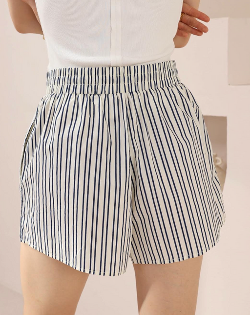Stripe Shorts - Navy and white