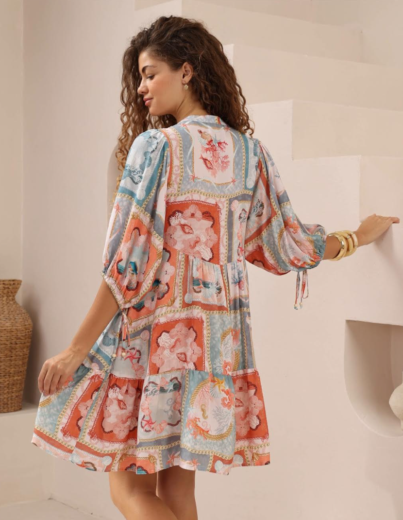 Babydoll Dress - Ocean Multi