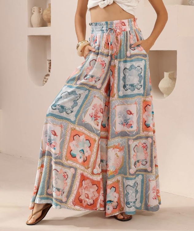 Palazzo Pants - Ocean Multi