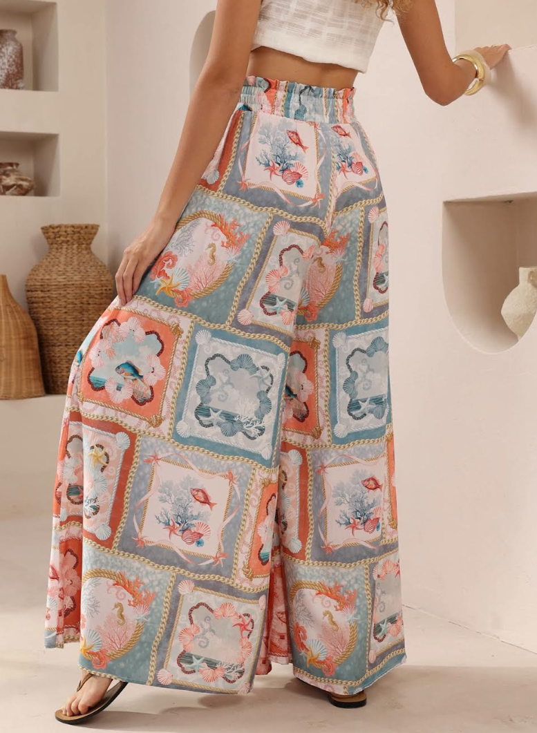 Palazzo Pants - Ocean Multi