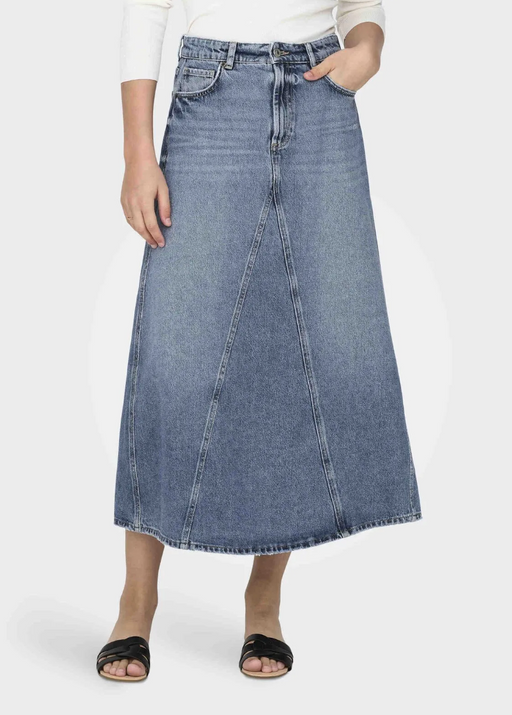 Denim Midi Skirt- Blue