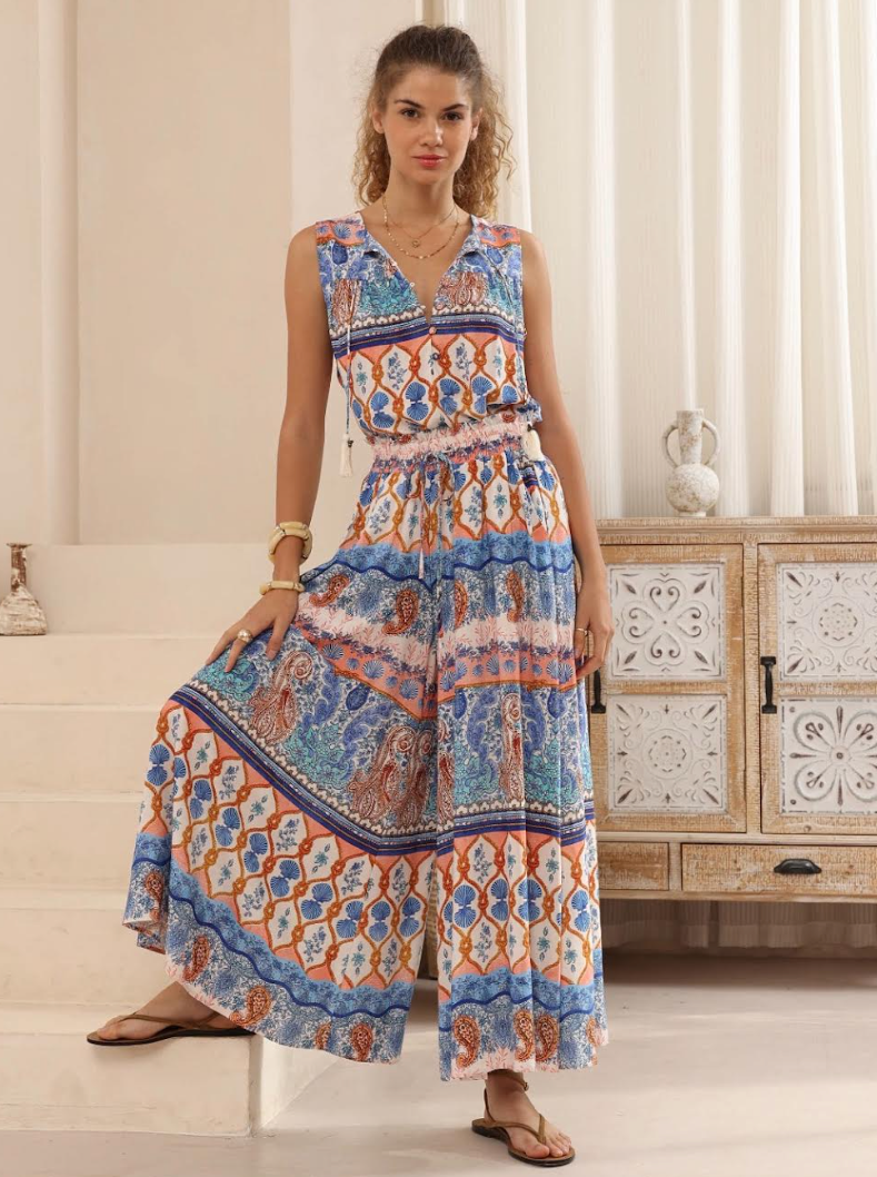 Sleeveless Boho Top - Multi