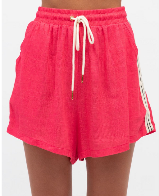 Stripe Side detail Shorts - Coral