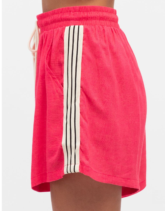 Stripe Side detail Shorts - Coral