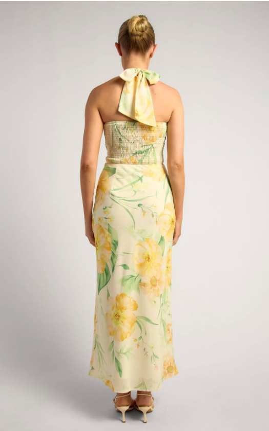 Lemon Floral Top and Skirt Set