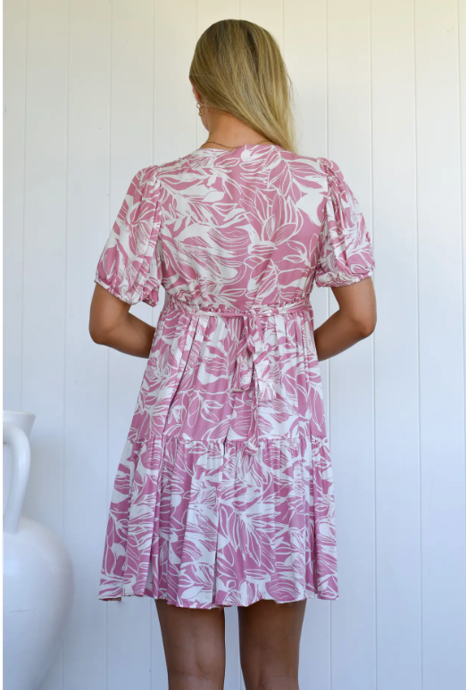Summer Holiday Dress - Pink Floral
