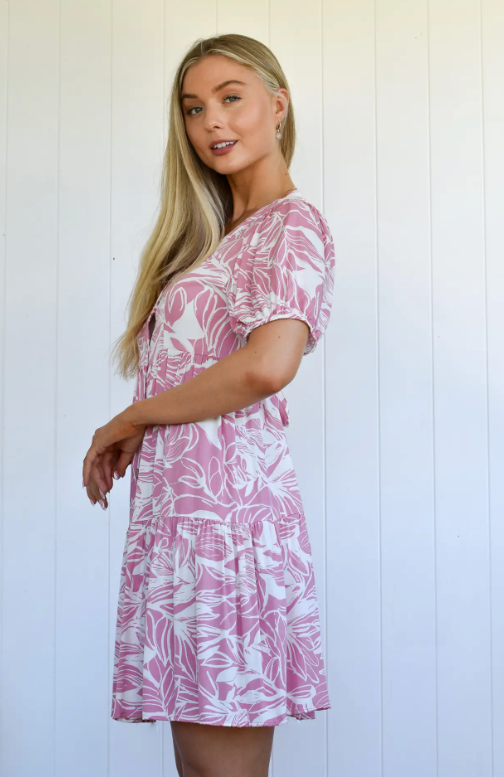 Summer Holiday Dress - Pink Floral