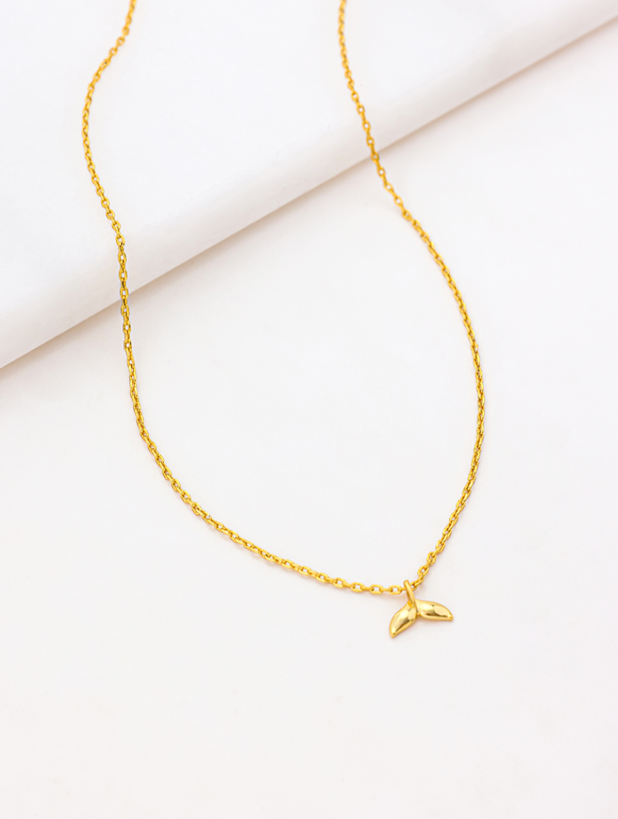 Zafino 18K Gold Plated Ocean Mini Necklace - whale tail