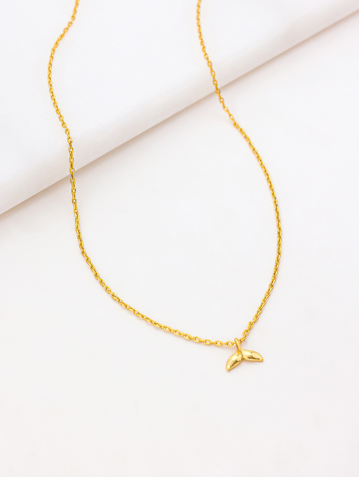 Zafino 18K Gold Plated Ocean Mini Necklace - whale tail