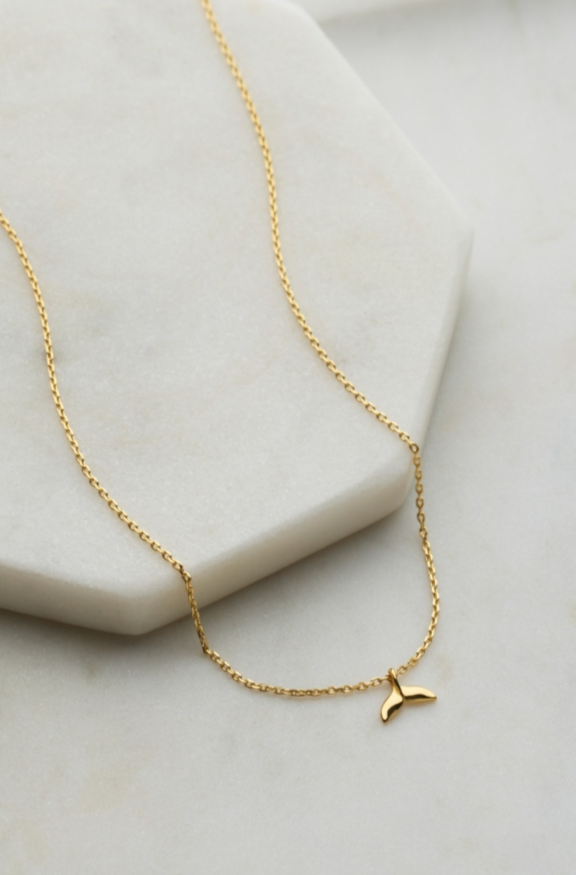 Zafino 18K Gold Plated Ocean Mini Necklace - whale tail