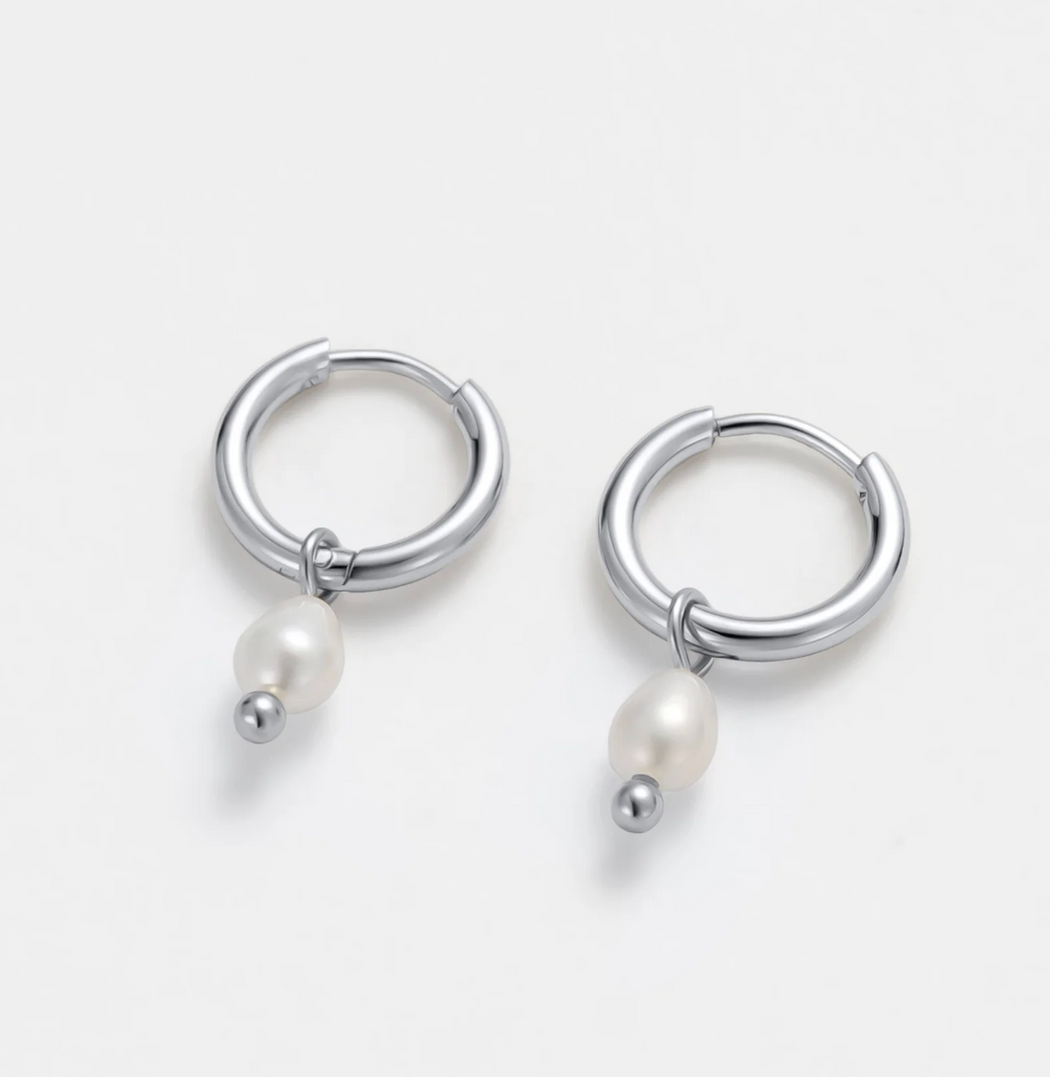 Zafino Rhodium Plated Heidi Hoop