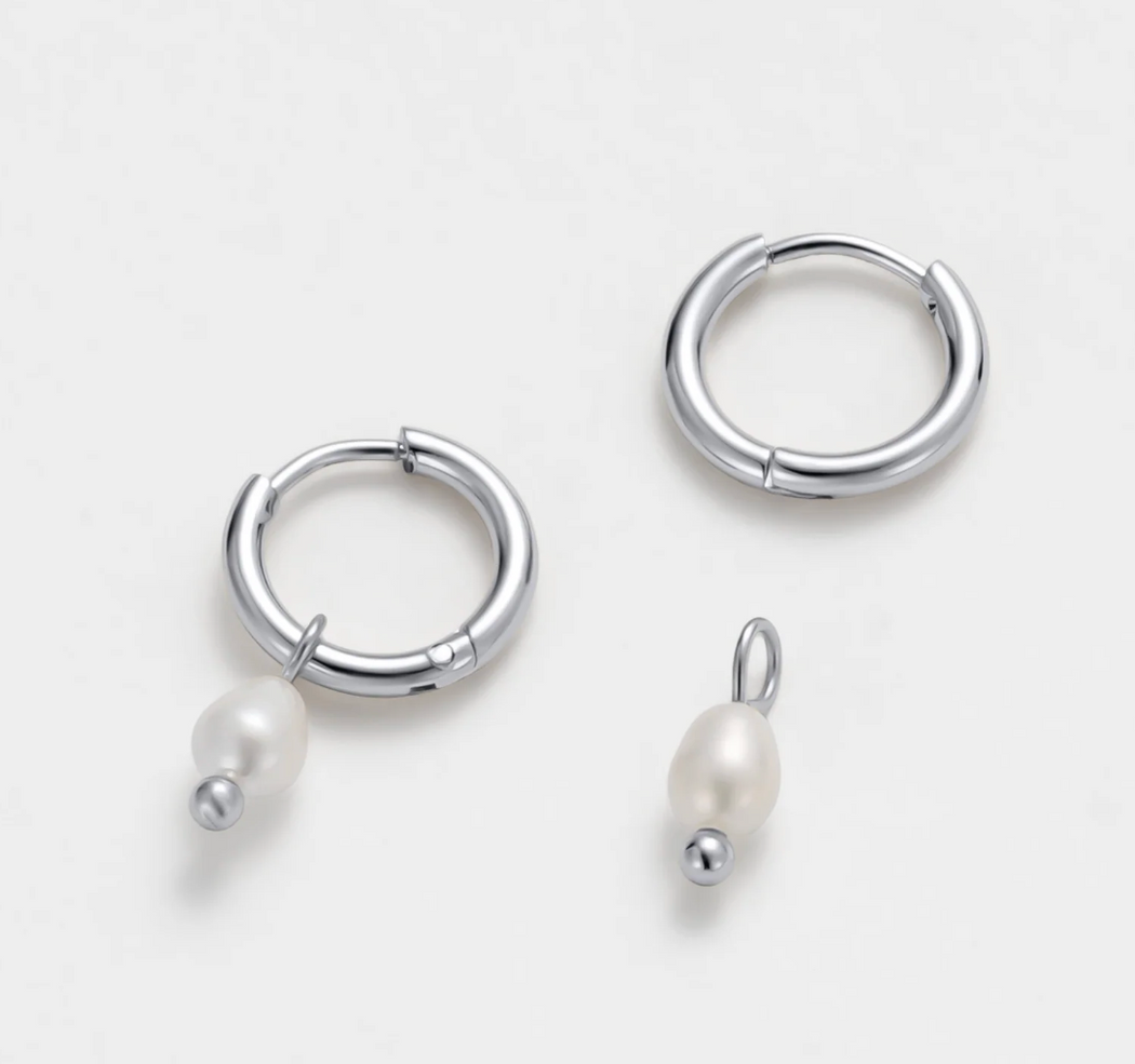 Zafino Rhodium Plated Heidi Hoop