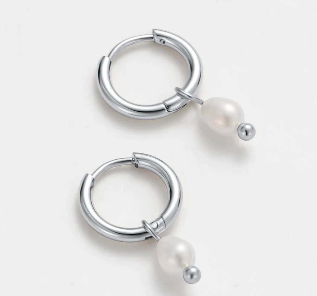 Zafino Rhodium Plated Heidi Hoop