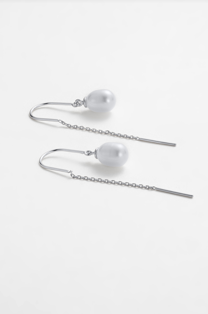 Zafino Rhodium Plated Talia Thread Earring