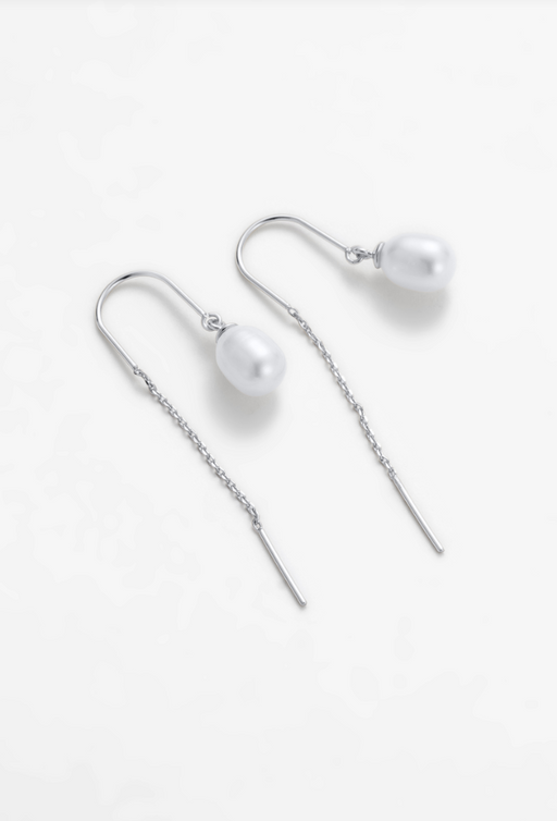 Zafino Rhodium Plated Talia Thread Earring