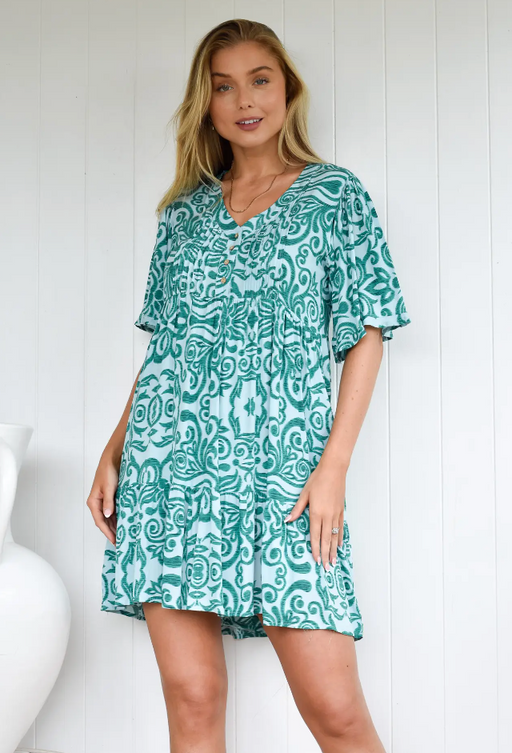 Summer Holiday Dress - Green and Teal