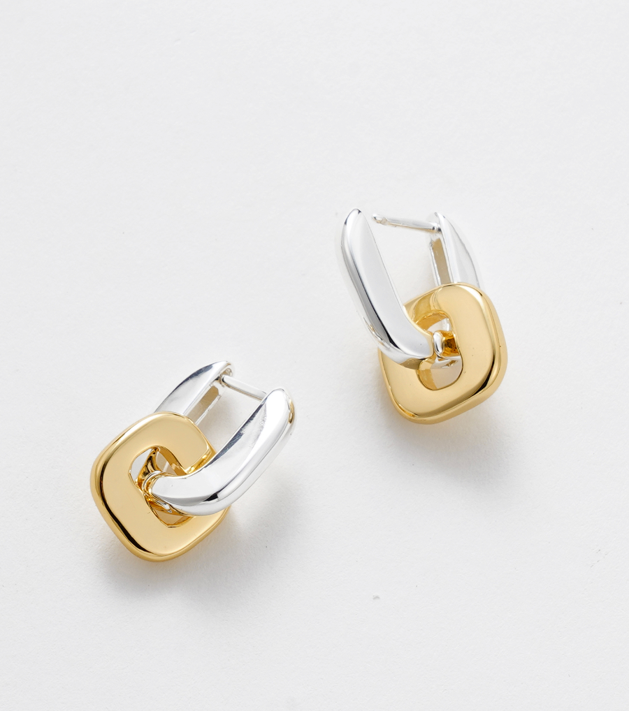 Zafino 18K Gold and Rhodium Plated Ella Hoop